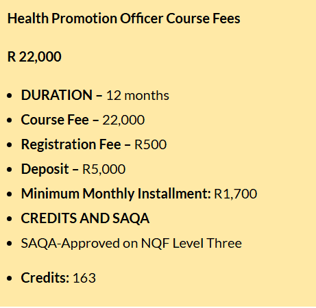 Health Promotion Officer Course Fees