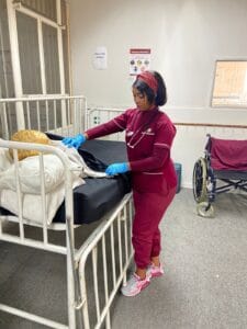 An HPO student doing practicals at Interact Health.